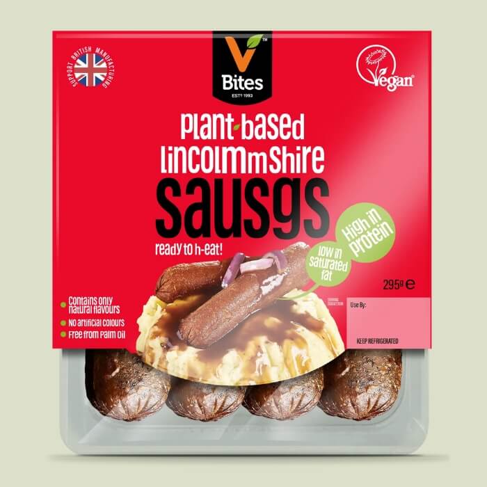 Image of VBites Vegan Plant-Based Meat Free Lincolnshire Style Sausages made in the UK by Vbites. Buying this product supports a UK business, jobs and the local community