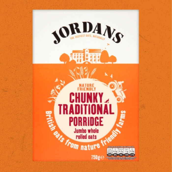 Image of Chunky Traditional Porridge Oats made in the UK by Jordans. Buying this product supports a UK business, jobs and the local community