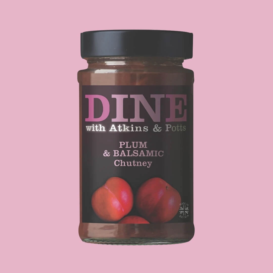 Image of Plum & Balsamic Chutney made in the UK by Atkins & Potts. Buying this product supports a UK business, jobs and the local community