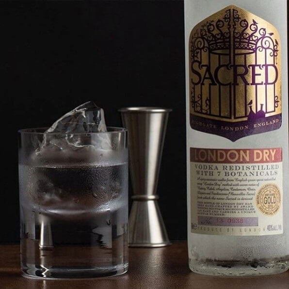 Image of Sacred London Dry Vodka made in the UK by Sacred Spirits. Buying this product supports a UK business, jobs and the local community