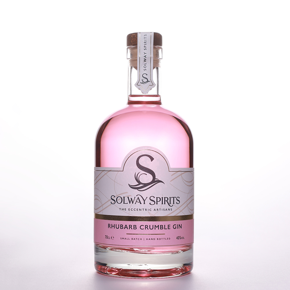 Image of Solway Rhubarb Crumble Gin made in the UK by Solway Spirits. Buying this product supports a UK business, jobs and the local community