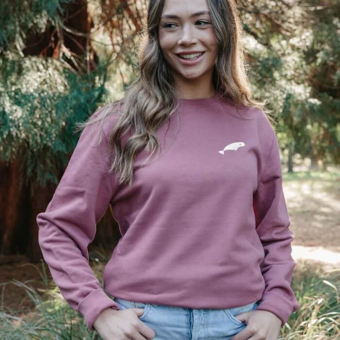 Image of Beluga Womens Sweatshirt by Big Wild Thought, designed, produced or made in the UK. Buying this product supports a UK business, jobs and the local community.