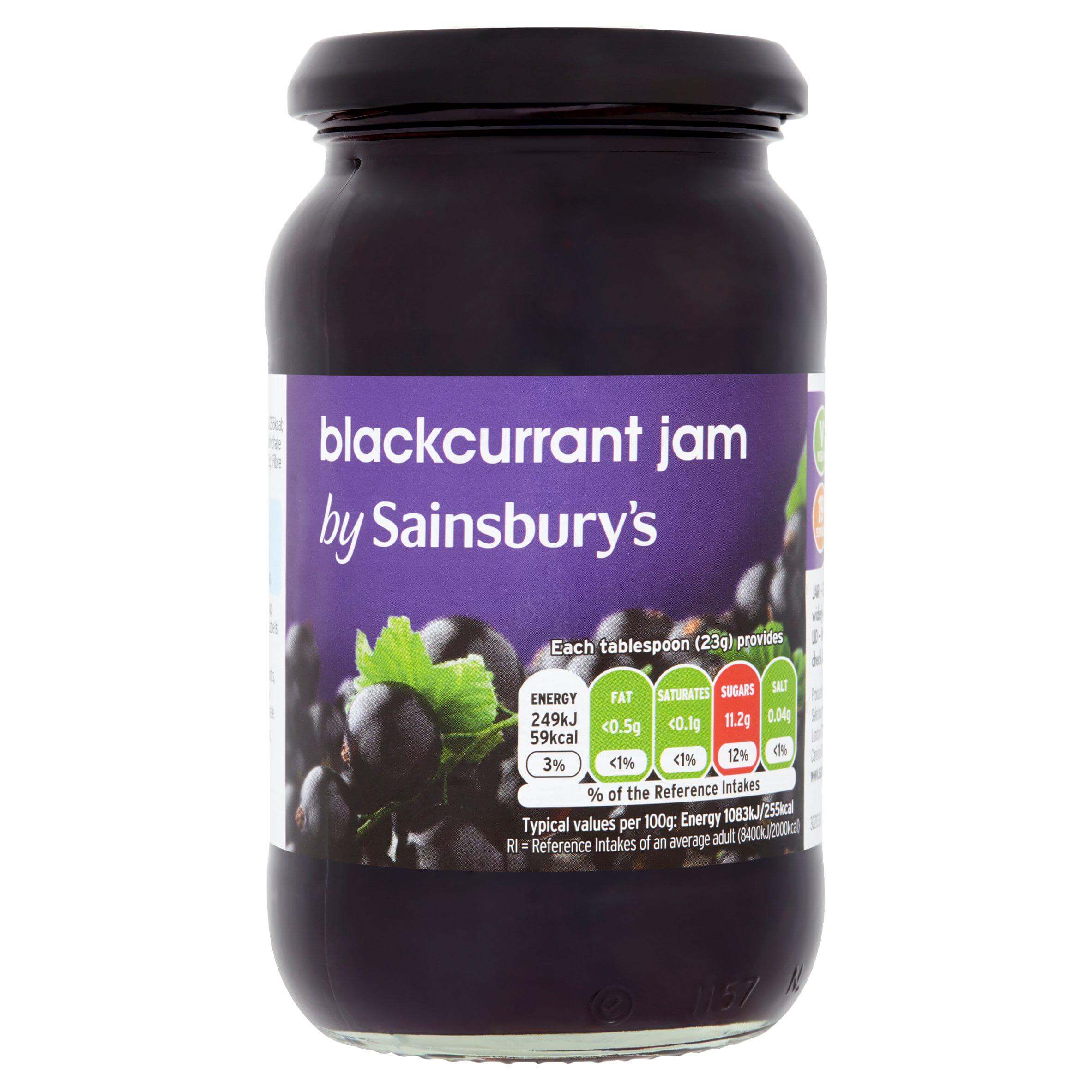 Image of Blackcurrant Jam made in the UK by Sainsbury's. Buying this product supports a UK business, jobs and the local community