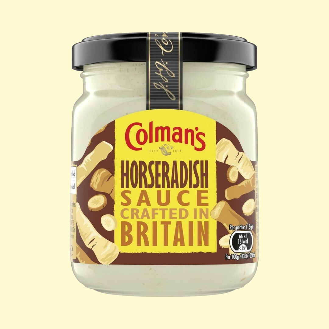 Image of Horseradish Sauce by Colman's, designed, produced or made in the UK. Buying this product supports a UK business, jobs and the local community.