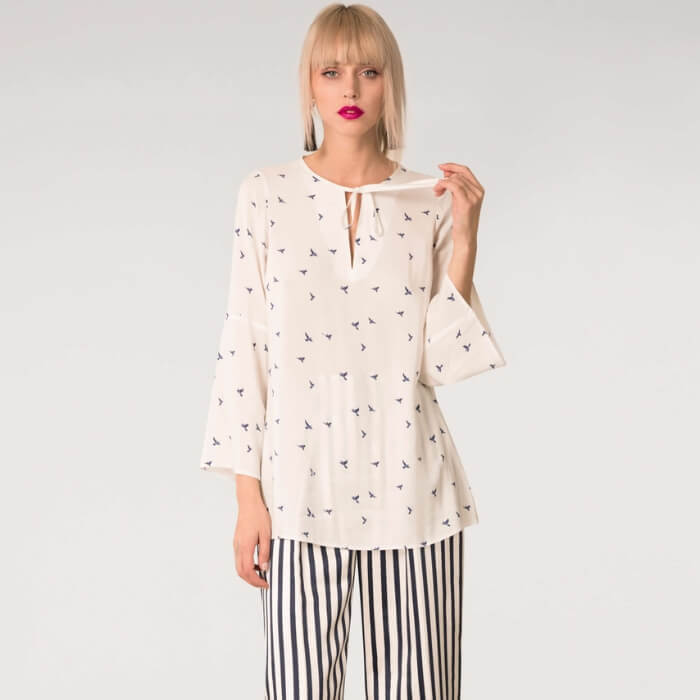 Image of White Flared Sleeve Tunic Top by Closet London, designed, produced or made in the UK. Buying this product supports a UK business, jobs and the local community.