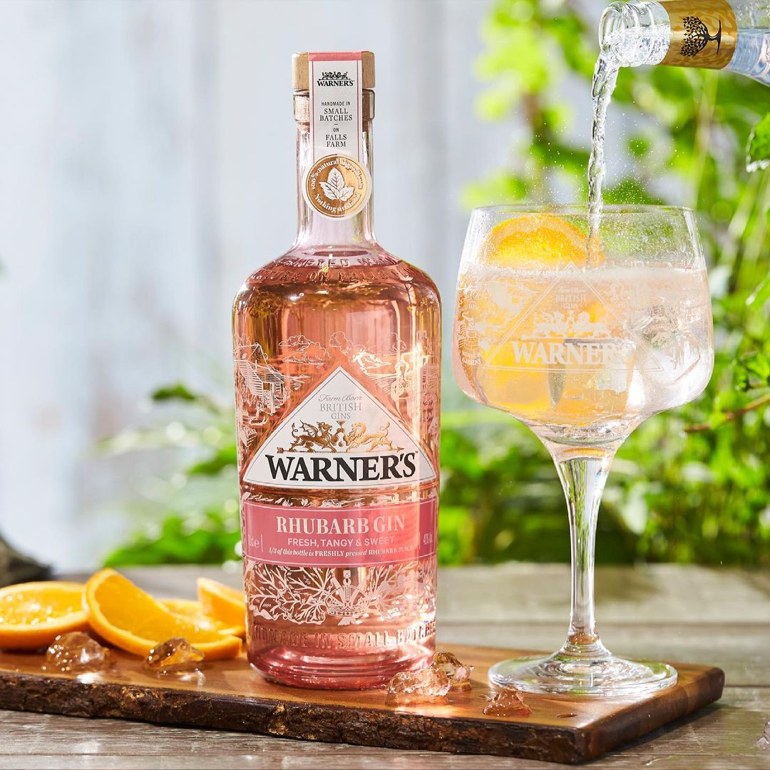 Image of Rhubarb Gin | 70cl Gift Tube made in the UK by Warner's Distillery. Buying this product supports a UK business, jobs and the local community