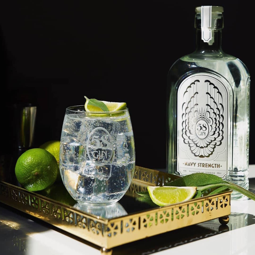 A glimpse of diverse products by 58 Gin, supporting the UK economy on YouK.