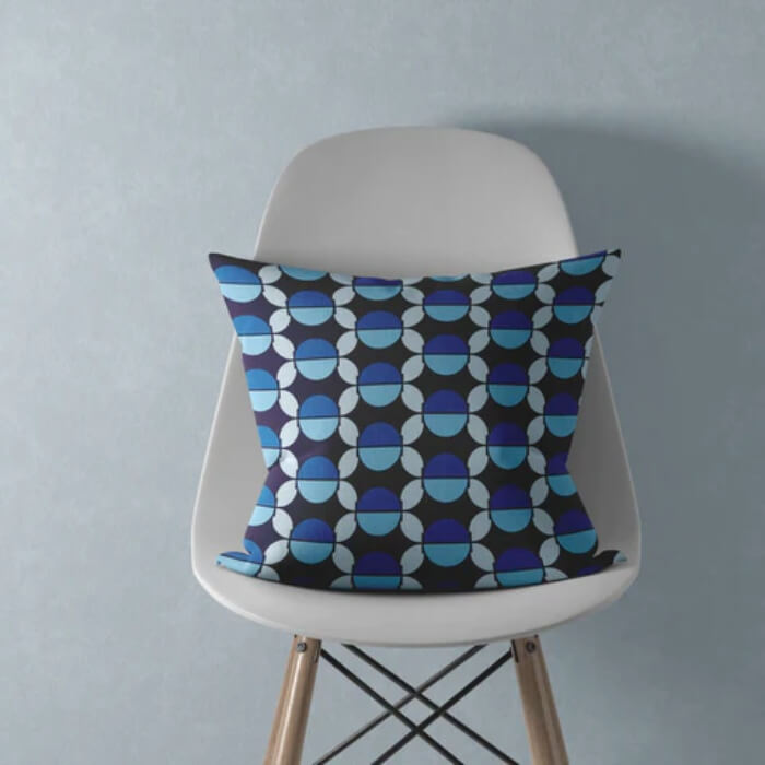 Image of Boho Blue 6 Scatter Cushion made in the UK by Storigraphic. Buying this product supports a UK business, jobs and the local community