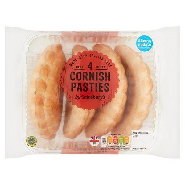 Image of Cornish Pasties made in the UK by Sainsbury's. Buying this product supports a UK business, jobs and the local community