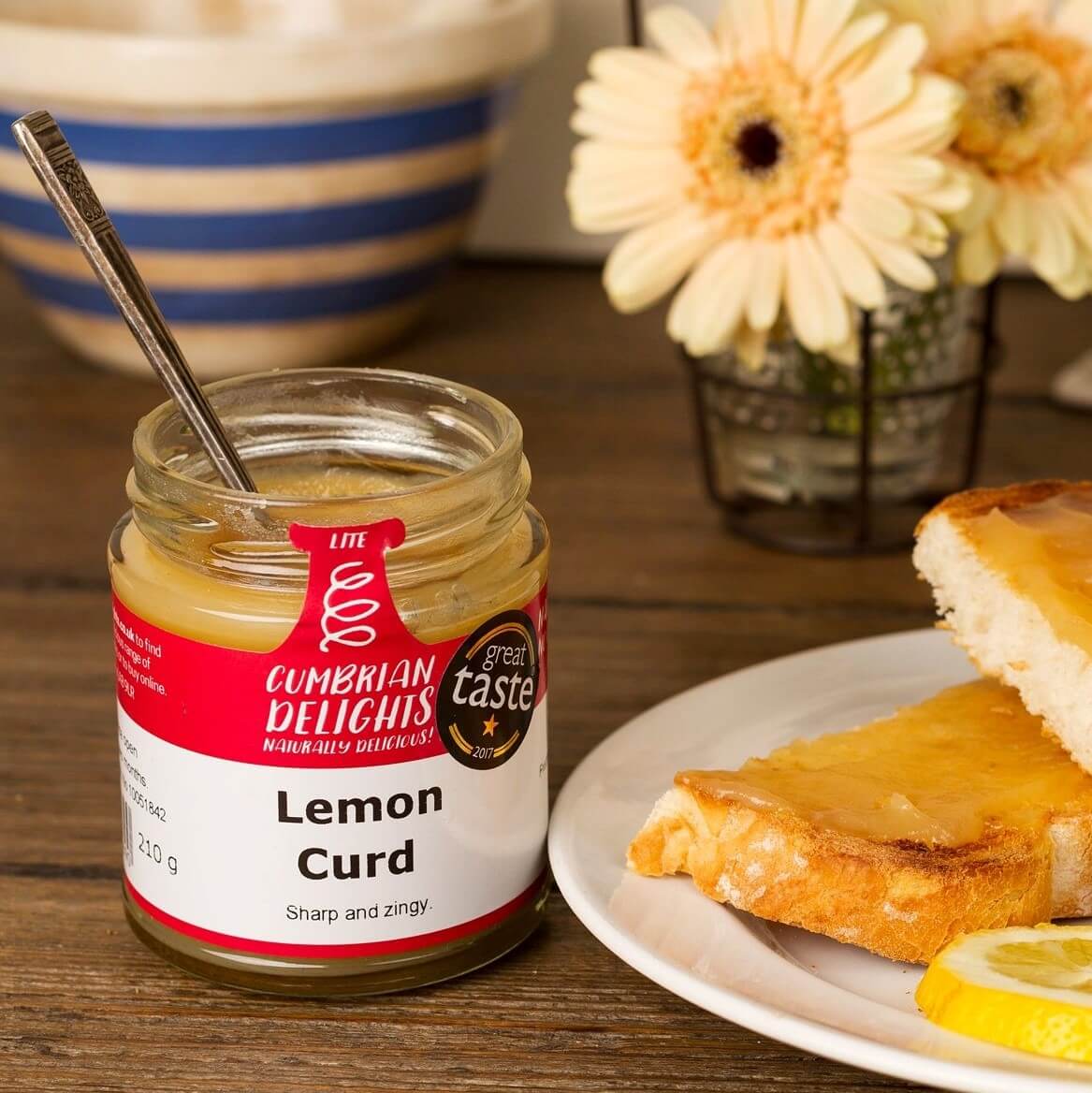 Image of Lemon Curd made in the UK by Cumbrian Delights. Buying this product supports a UK business, jobs and the local community