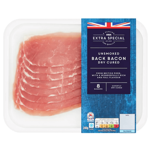 Image of Extra Special Bacon made in the UK by Asda. Buying this product supports a UK business, jobs and the local community