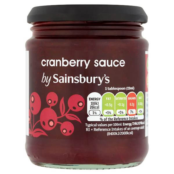 Image of Cranberry Sauce made in the UK by Sainsbury's. Buying this product supports a UK business, jobs and the local community