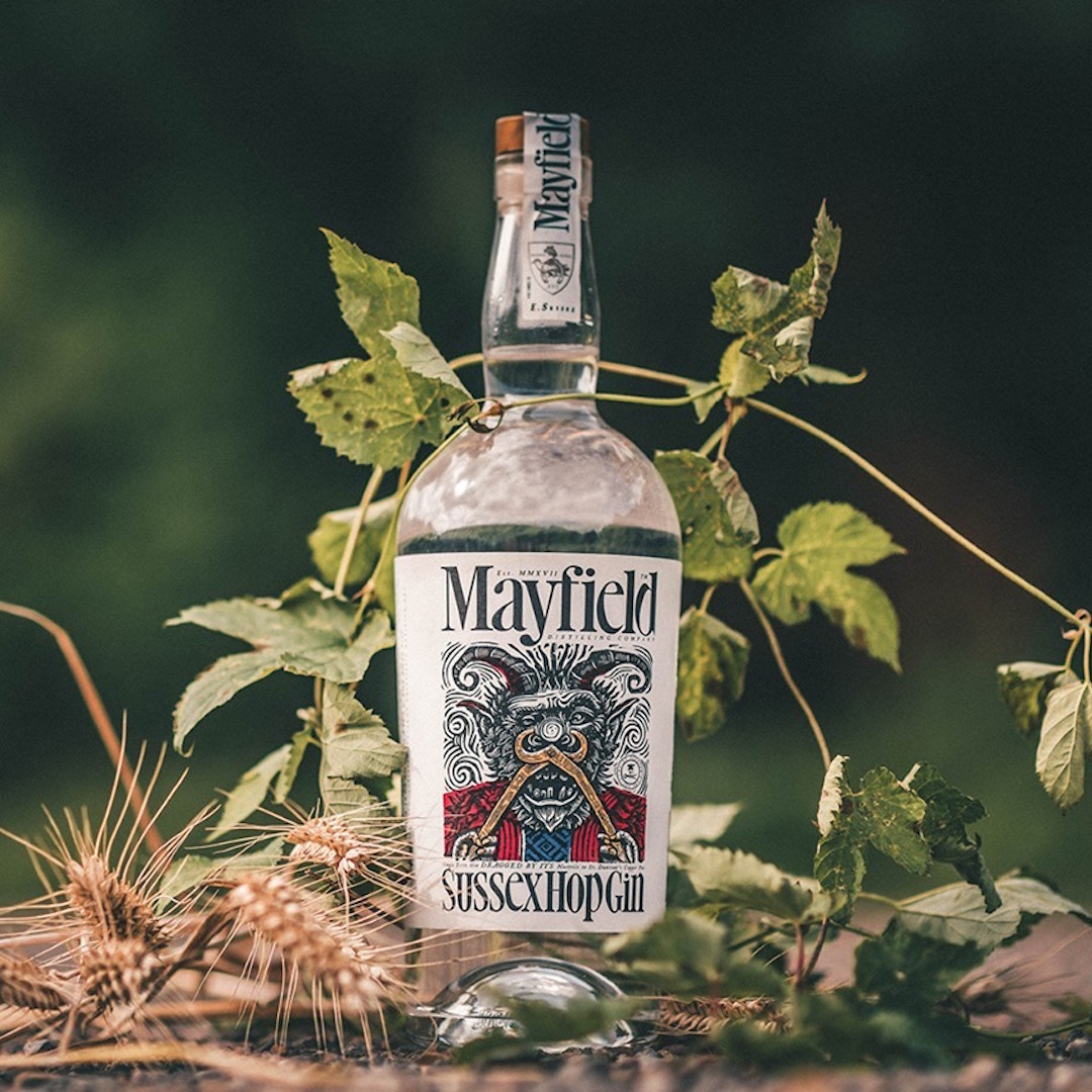 Image of Mayfield Sussex Hop Gin made in the UK by Mayfield Distilling Company. Buying this product supports a UK business, jobs and the local community