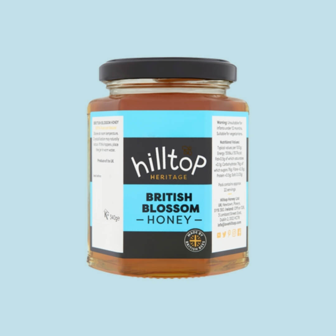 Image of Hilltop Honey British Blossom Honey made in the UK. Buying this product supports a UK business, jobs and the local community
